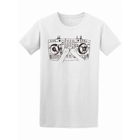 Dj Mixer Sketch T-Shirt Men -Image by Shutterstock, Male Medium