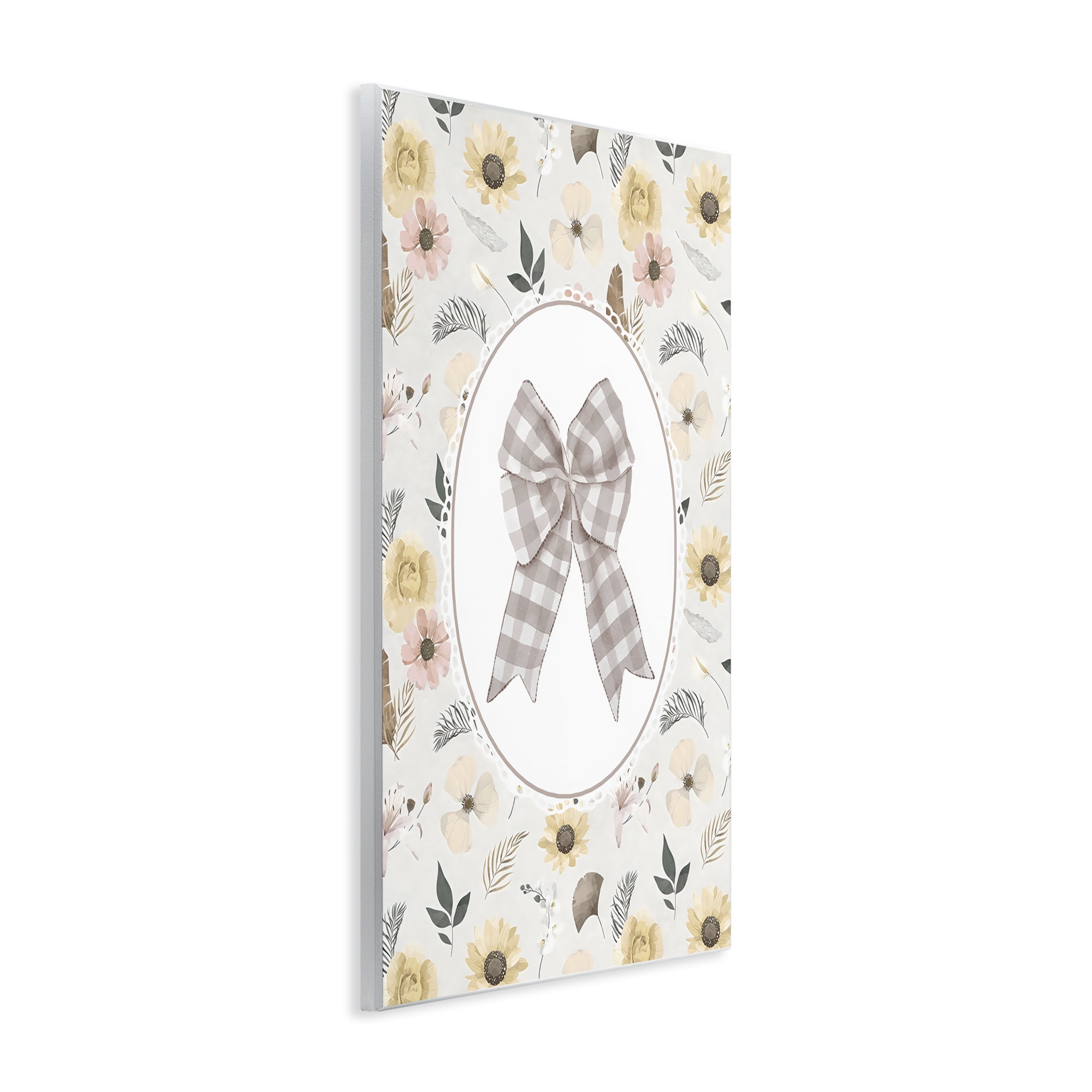 Stupell Industries Sunnyside Bow in Gingham Wall Plaque Art, design by Ink Drop Loft