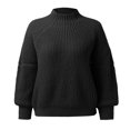 thumbnail image 4 of Vedolay Women's Turtleneck Sweater Sweater Vintage Knit Pullovers Sweater Blouse Black,S, 4 of 5