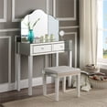 thumbnail image 2 of Posh Living Caleb 2-Drawer Bedroom Vanity Set with Stool and Mirror in White, 2 of 8
