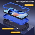 thumbnail image 4 of YWC-pour Étui iPhone, Protection Robuste 3 Couches Antichoc Étui Rigide Anti-Poussière/choc Intégrale Durable Anti-Empreintes Digitales avec Protection Port, Bleu Foncé, 4 of 4
