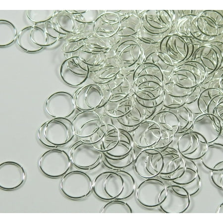 Flower Jump Ring - 400 Jump Rings Silver-plated Brass 10mm Round 21 Gauge. Open 8.6mm Inside