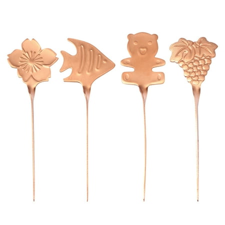 

4 PCs Stainless Steel Cocktail Picks Rustproof Assorted Shaped Fruit Sticking Pole Dessert Toppers for Dinner Party Banquet - Che