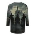 thumbnail image 5 of FAVIPT Halloween Shirts for Women Witches Print Basic Novelty Tops 3/4 Length Sleeve Round Neck Soft Tees Casual Trendy Fall 2025 Blouses Multicolor,M, 5 of 5
