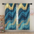 thumbnail image 5 of Blackout Kids Curtains,Blue Marble Gold Wave Pattern Childrens Insulated Curtains Set Of 2,Bedroom Essentials,Toddler Room Decor 52"x63", 5 of 5