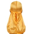 thumbnail image 1 of Sombrero pirata con cola larga trenzada de satén de seda monocromática, sombrero Baotou elástico, sombrero de quimioterapia, durag sedoso, 1 of 1