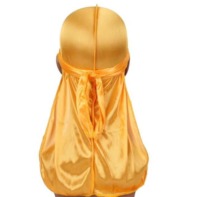 Sombrero pirata con cola larga trenzada de satén de seda monocromática, sombrero Baotou elástico, sombrero de quimioterapia, durag sedoso
