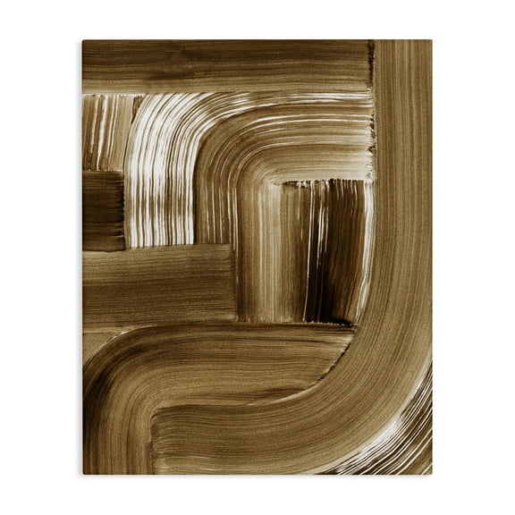 Stupell Industries Brown Curved Arches Abstract Painting Gallery Wrapped Canvas Art Print Wall Art, 16 x 20