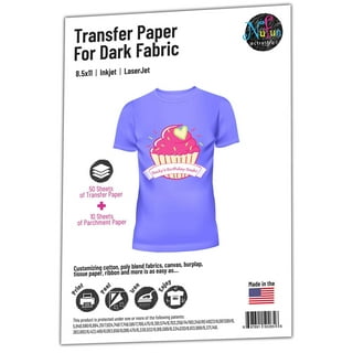 Transfer Master Iron-on Transfer Paper for Dark Fabric, Inkjet & Laser  Printable Heat Transfer Vinyl Sheets Dark T-shirts, 8.5x 11 10 Sheets 