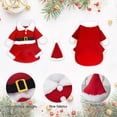 thumbnail image 4 of Disfraz navideño para perro con capucha de Papá Noel y abrigo con capucha para perros pequeños, gatos, cachorros, ropa divertida para fiestas navideñas, 4 of 5