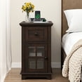 thumbnail image 4 of FAGAGA Nightstands Set of 2 with Drawer for Bedroom, Wood End Table with Charging Station for Living Room, Retro Bedside Table with Storage Holder | Espresso, 4 of 9