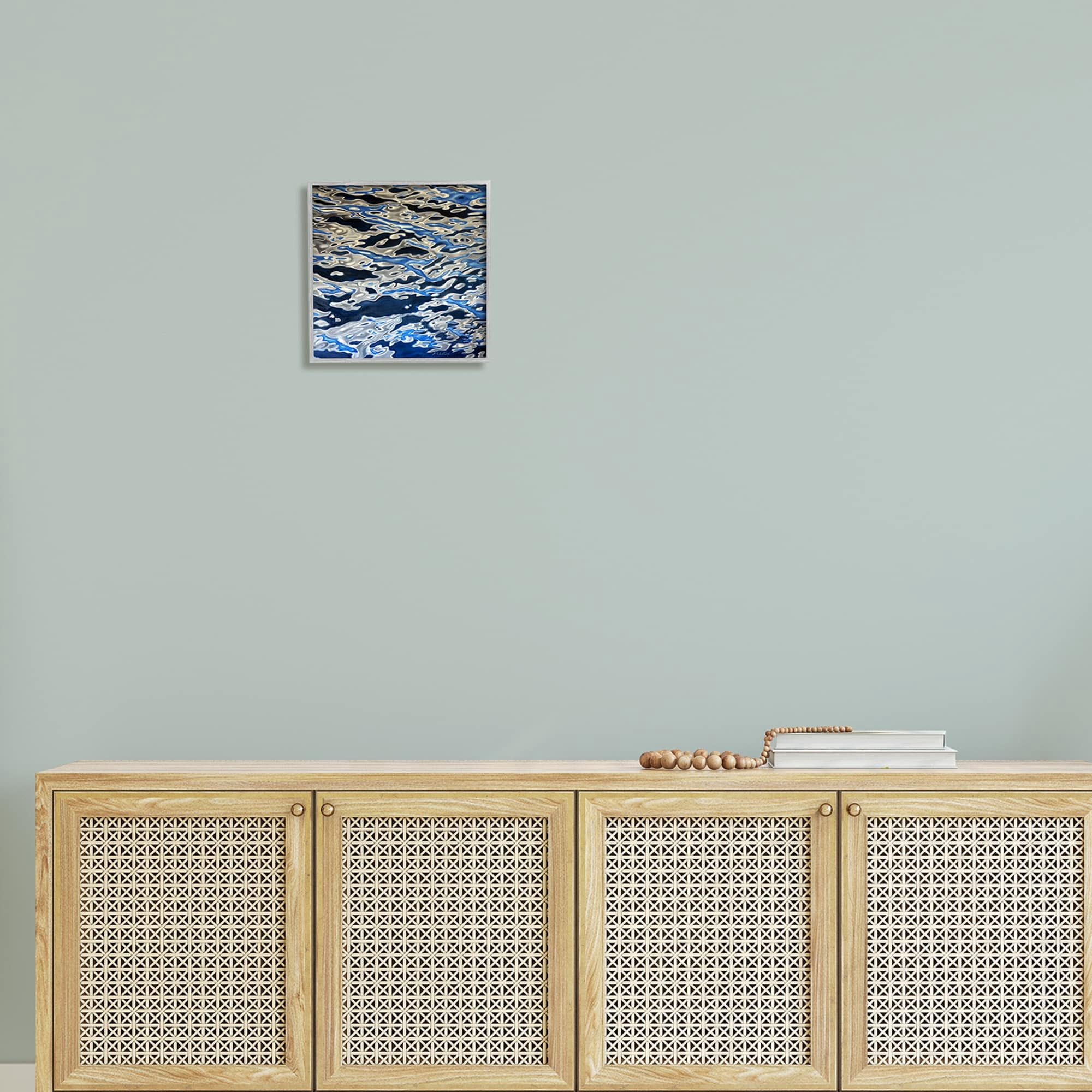 Stupell Industries Abstract Water Waves Ripples Modern Deep Sea Graphic Art Gray Framed Art Print Wall Art, Design by Alan Weston