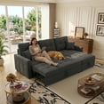 thumbnail image 6 of Noelse 87" Sectional Sleeper Sofa, Pull Out Couch with Adjustment Backrest, Convertible Sectional Couch Bed for Living Room, Guest Room, Dark Grey, 6 of 10