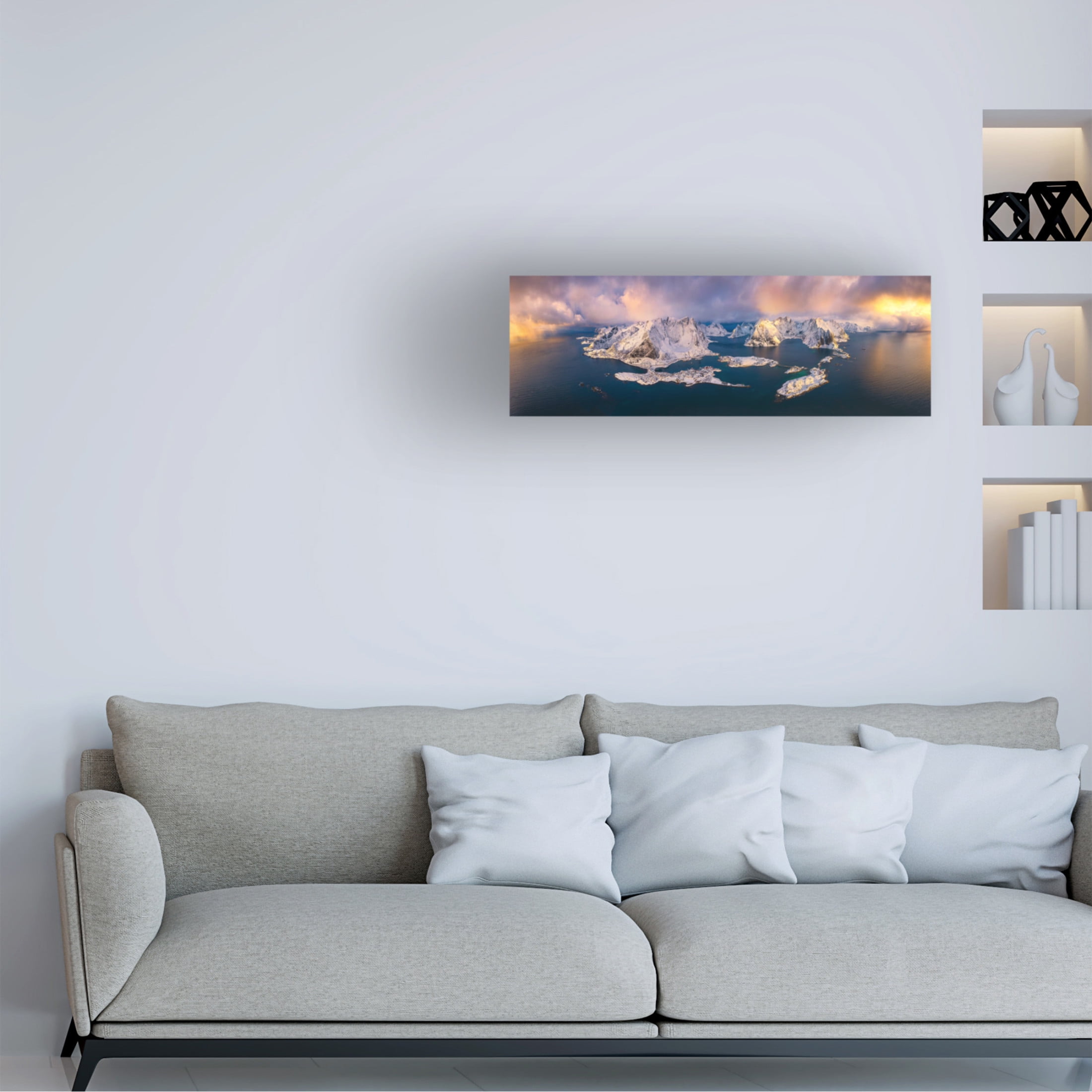Canvas Wall Art - Mei Xu 'Good Morning, Lofoten' Wall Art for Living Room, Bedroom, or Office Décor by Trademark Fine Art - 24 x 8 Inches