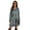 Dark Blue, variant on Women's Printed Tie Front Flounce Sleeve Dress 95% Polyester 5% Elastane Lightweight Sheer Look for Day to Night