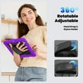 thumbnail image 6 of ELEHOLD Full Body Protective Case for iPad Pro 11-inch (M5) 2025 With Built-in Screen Protector,Heavy Duty 3-Layer  360° Rotating Kickstand Handstrap Shoulder Strap Shockproof Cover,Purple, 6 of 8