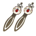 thumbnail image 2 of Coccinella septempunctata Crown-Shaped Vintage Bookmarks, Stainless Steel Metal Book Marks for Readers and Book Lovers - Reading Accessories Gift, 2 of 5