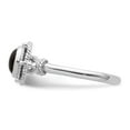 thumbnail image 4 of Auriga Fine Jewelry 925 Sterling Silver Rh-plated with Black Oval Onyx Stone Ring for Women Size- 6, 4 of 6