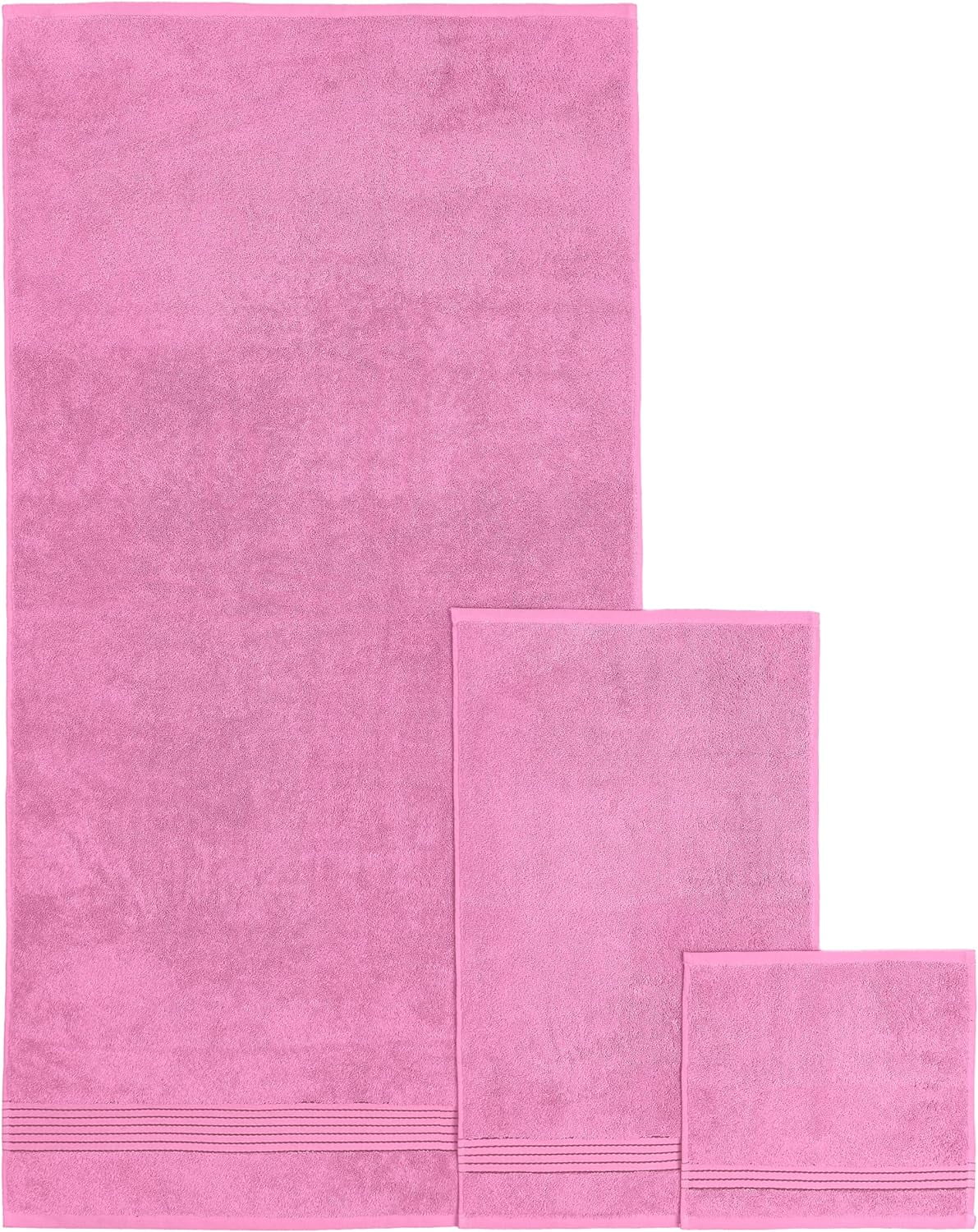 Elegant Comfort Cotton 6-Piece Towel Set, Includes 2 Washcloths, 2 Hand Towels and 2 Bath Towels, 100% Turkish Cotton - Highly Absorbent and Super Soft Towels for Bathroom, Light Pink