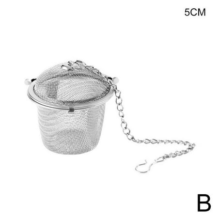 

5 Sizes Stainless Steel Tea Strainer Infuser Soup Hot Mesh Spice Ball Cooking Locking Ball Tea E6O6