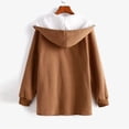 thumbnail image 4 of Womens Autumn/Winter Solid Color Cardigan Plush Hooded Jacket Tops, 4 of 6