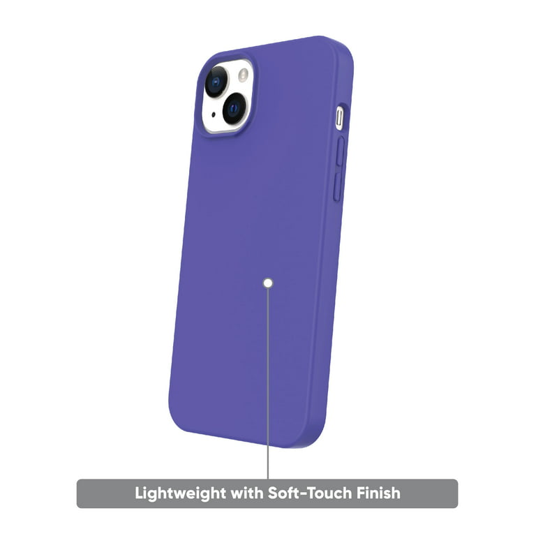 onn. MagSafe Compatible Silicone Phone Case for iPhone 14 Plus - Purple 