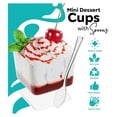 thumbnail image 7 of 2 oz Mini Dessert Cups With Spoons 400 Pcs | Serves 200 | Square Dessert Cups | Mousse Cups For Dessert | Pudding Cups | Great As Yogurt Cups, Jello Cups, Parfait Cups & Snack Cups, 7 of 7