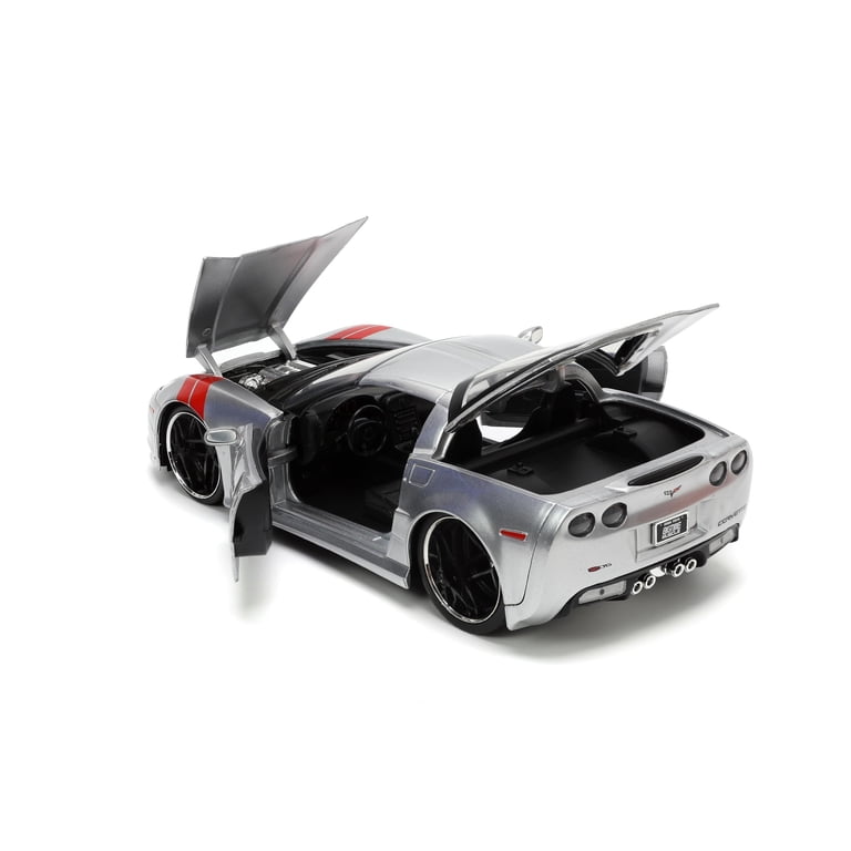 2006 Chevrolet Corvette Z06 Silver Metallic with Red Stripes