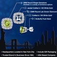 thumbnail image 2 of Gem Stone King 14K White Gold Green Peridot and White Lab Grown Diamond Removable Earrings Jackets for Women | 1.34 Cttw | Gemstone August Birthstone | Round 5MM, 2 of 6