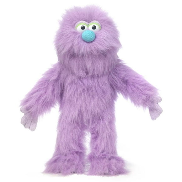 Marioneta de mano, títeres tontos, monstruo morado, 14 cm de altura