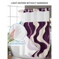 thumbnail image 4 of No Hook Cloth Fabric Shower Curtain with Snap in Liner, Geometric Purple Waterproof Shower Curtains Set with See Through Top Window, Vintage White Stripe Coastal Sea Wave Bath Curtains Shower 36"x72", 4 of 6