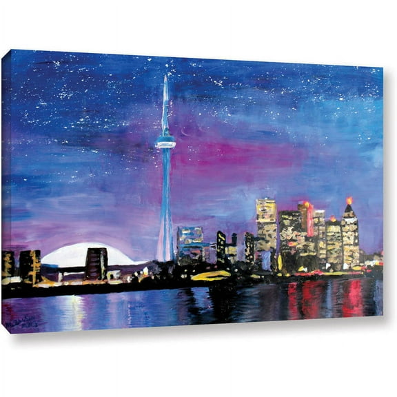 Martina Bleichner "Toronto Skyline at Night" Gallery Wrapped Canvas