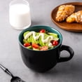 thumbnail image 3 of AmorArc Ceramic Soup Mugs with Lid, 24 oz Soup Cups with Hanlde for Coffee,Cereal,Salad,Noodles,Tea,Soup Bowls Cups,Microwave &Dishwasher Safe, Set of 4, Green with Vented lid, 3 of 7