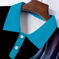 thumbnail image 5 of Fnnxeal Mens Polo Shirts Collared Summer Short Sleeve Casual Graphic Button Polo Blue Shirts for Men Size L, 5 of 7