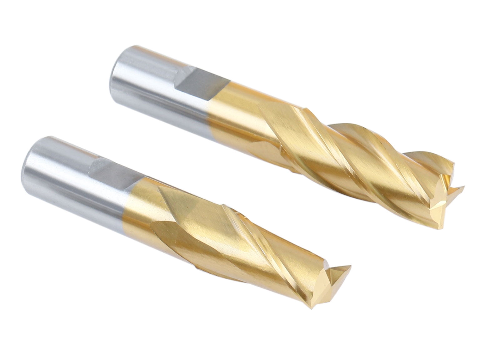 Accusize 20 Pc Hss Tin Coated End Mill Set, 2 Flute and 4 Flute, Cutting Diameter from 3/16'' up to 3/4'', 1810-0100