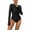 Black, variant on Women's Solid Rash Guard Long Sleeve Swimsuits Sunscreen Surfing Suit Bathing Blue L