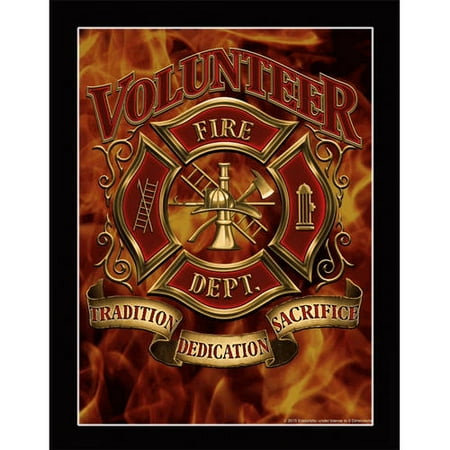 Inner Fire Art - 3DArt Volunteer Firefighter Matte Art