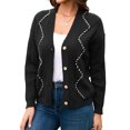 thumbnail image 1 of Charmo Women's Cable Knit Open Front Button Down Cardigan Sweater Long Sleeve Chunky Fall Sweater Outwear, 1 of 6
