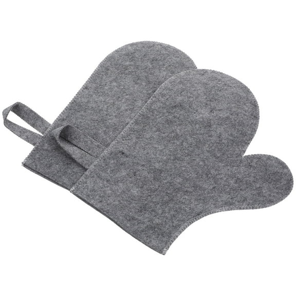 OUNONA 2Pcs Thickened Heat Resistant Body Scrubbing Gloves for Sauna Bath