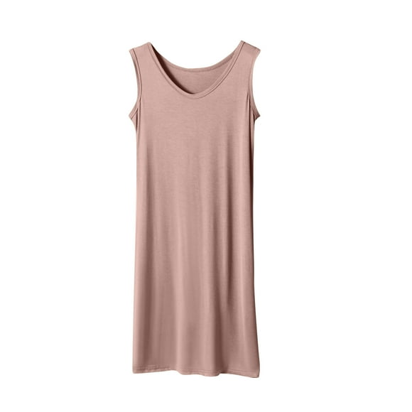 cfhntfmh Sleepwear for Women Plus Size Comfy Crewneck Tank Nightgowns Nightwear Casual Sleeveless Sleep Dress