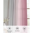 thumbnail image 6 of Pink Grey Ombre Sheer Curtains 45 Inch Length 2 Panels Set for Living Room/Bedroom, Farmhouse Gradient Minimalist Kitchen Curtains Grommet Semi-Sheer Curtains Drapes Voile Window Treatments 42"x45"x2, 6 of 7