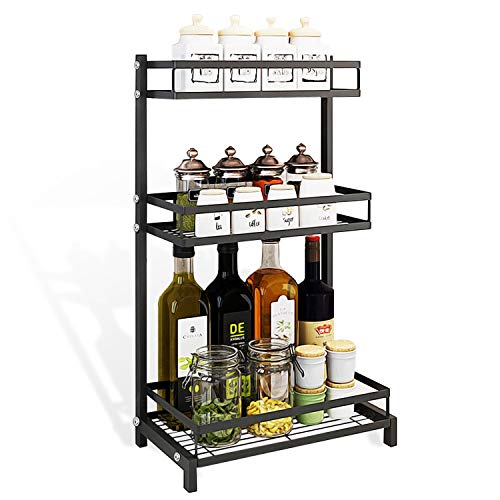 Spice Rack 201 Stainless Steel Standing Bottle Shelf Seasoning Storage