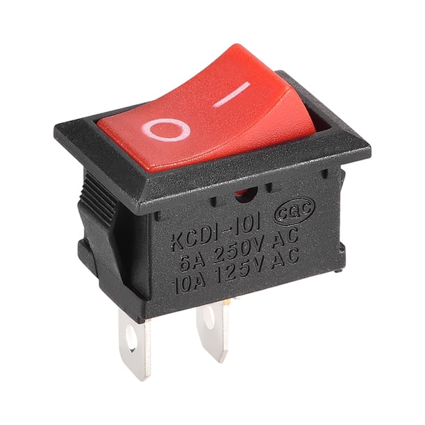 Interruptor de palanca mini para barco, interruptor de palanca negro para barco marino 2 pines ON/OFF AC 250V/6A 125V/10A, 1 pieza