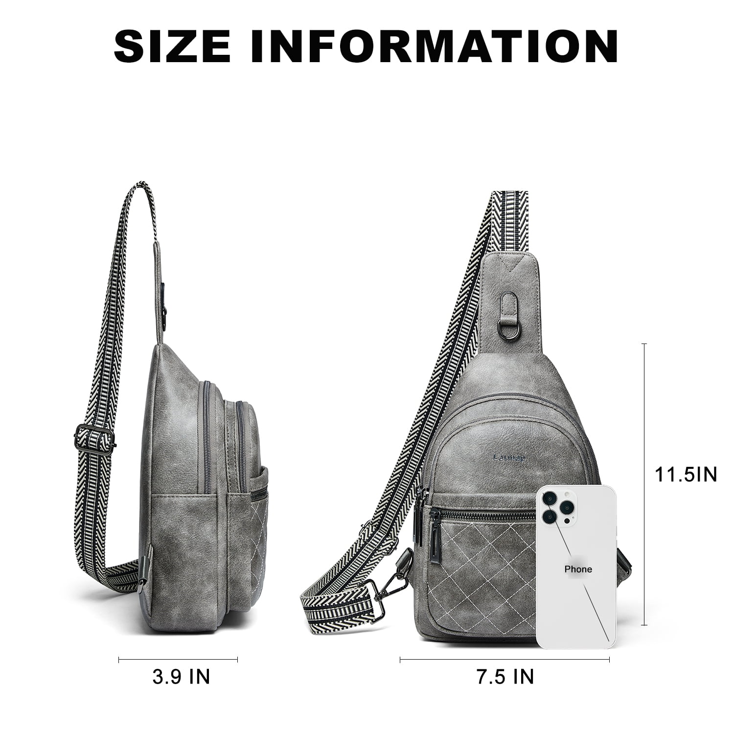 Sling Bag for Women Crossbody Fanny Pack - Lightweight Waterproof Faux Leather Purse for Travel Hiking Running Hands-Free