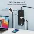 thumbnail image 5 of Power Strip Surge Protector, Meromore Flat Plug Extension Cord 10FT with 13 Outlets 4 USB Charger, 1875J Protection Multiple Outlets Charging Station for Home, Office, College Dorm Room, 5 of 6