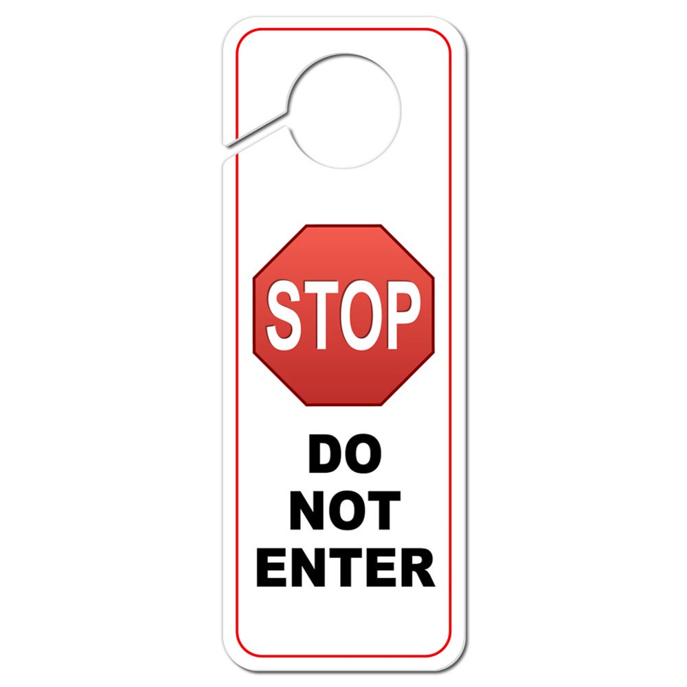 Stop Sign Do Not Enter Plastic Door Knob Hanger Sign