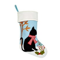 MOQIN Cat Dog Personalized Christmas Stockings for Pet, 1 Pcs Large Custom Embroidered Pet Cat Dog Name Xmas Stockings, Christmas Party Family Decors Fireplace Hanging Stocking for Cat Dog