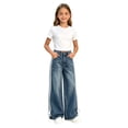 thumbnail image 3 of Hiijoy Girls Casual Jeans Side Stripes Drawstring Jeans Kids Straight Loose Denim Pants, 3 of 6