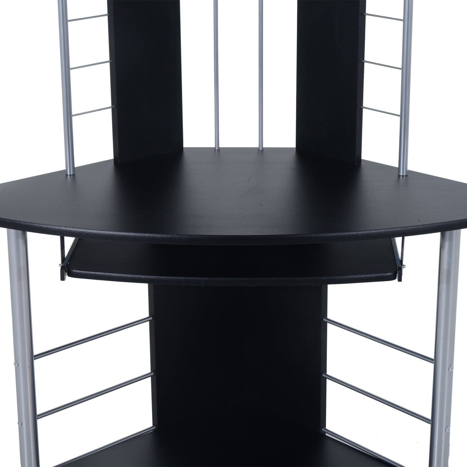 Homcom 45 Arch Tower Corner Computer Desk Black Com