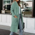 thumbnail image 5 of Baqcunre Plus Size Tops For Women Women'S Casual Long Sleeve Draped Open Front Knit Pockets Long Cardigan Jackets Sweater Womens Tops Winter Coats For Women Green M, 5 of 9